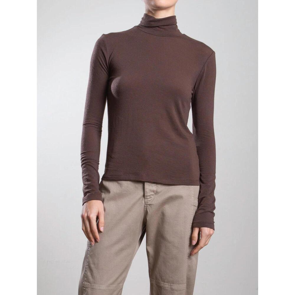 NEW PHARAOH shiloh turtleneck top in chocolate
